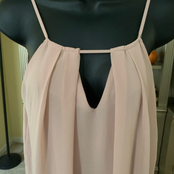 Pale blush chiffon dress by ANGL size M - Picture 2 of 4